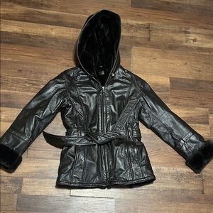Wilson’s Leather VINTAGE Black Faux Jacket - Small - Great Condition